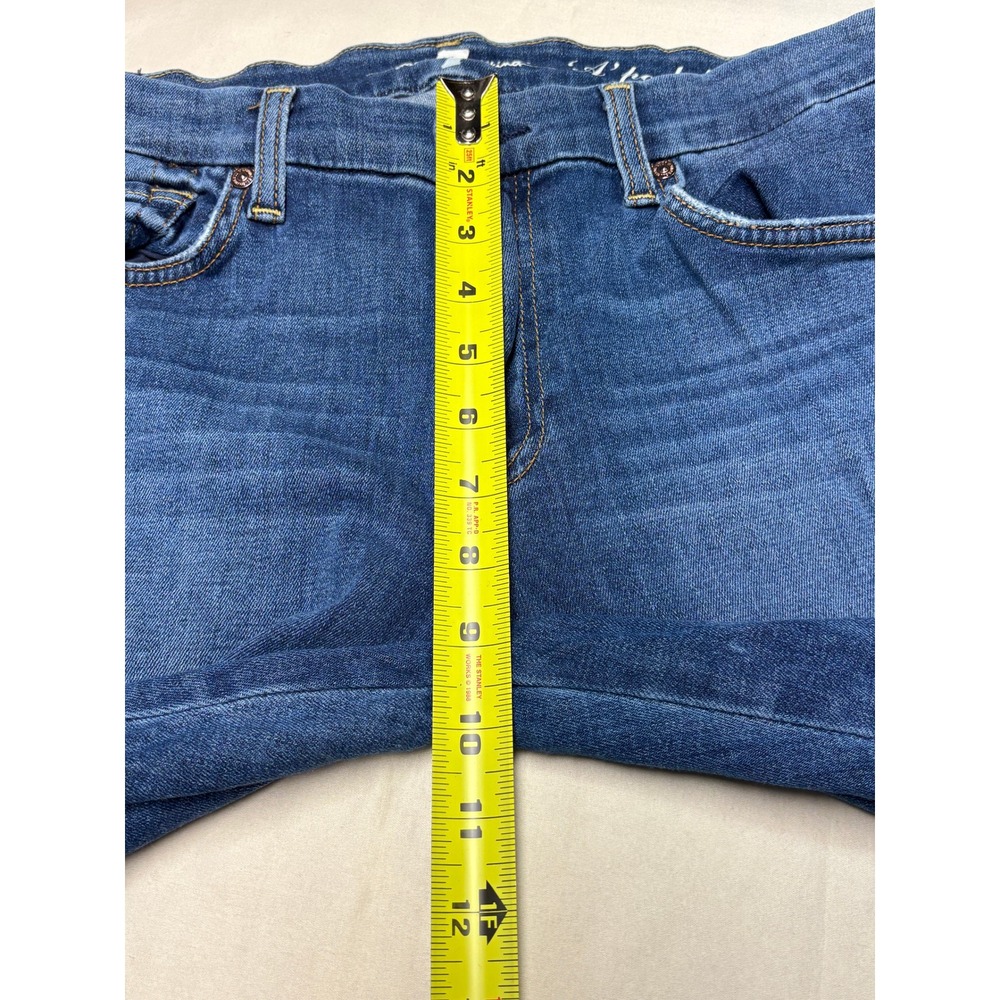 7 For All Mankind A Pocket Flare Jeans Medium Wash Blue Denim Womens Size 31X33 - Picture 10 of 13
